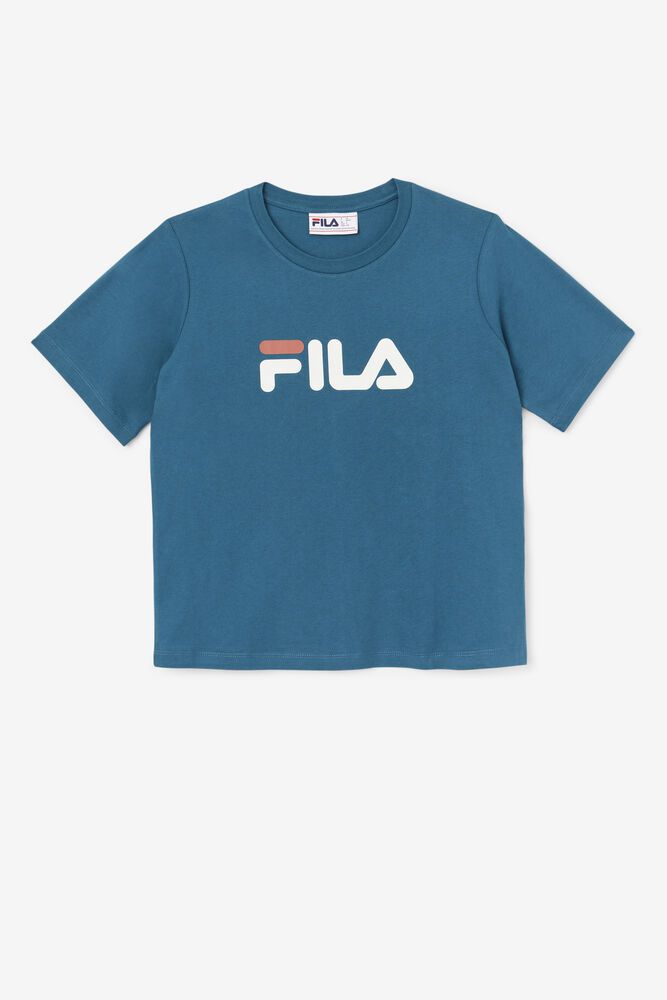 Fila T-Shirt Thea Womens Blue - India WUI-198235